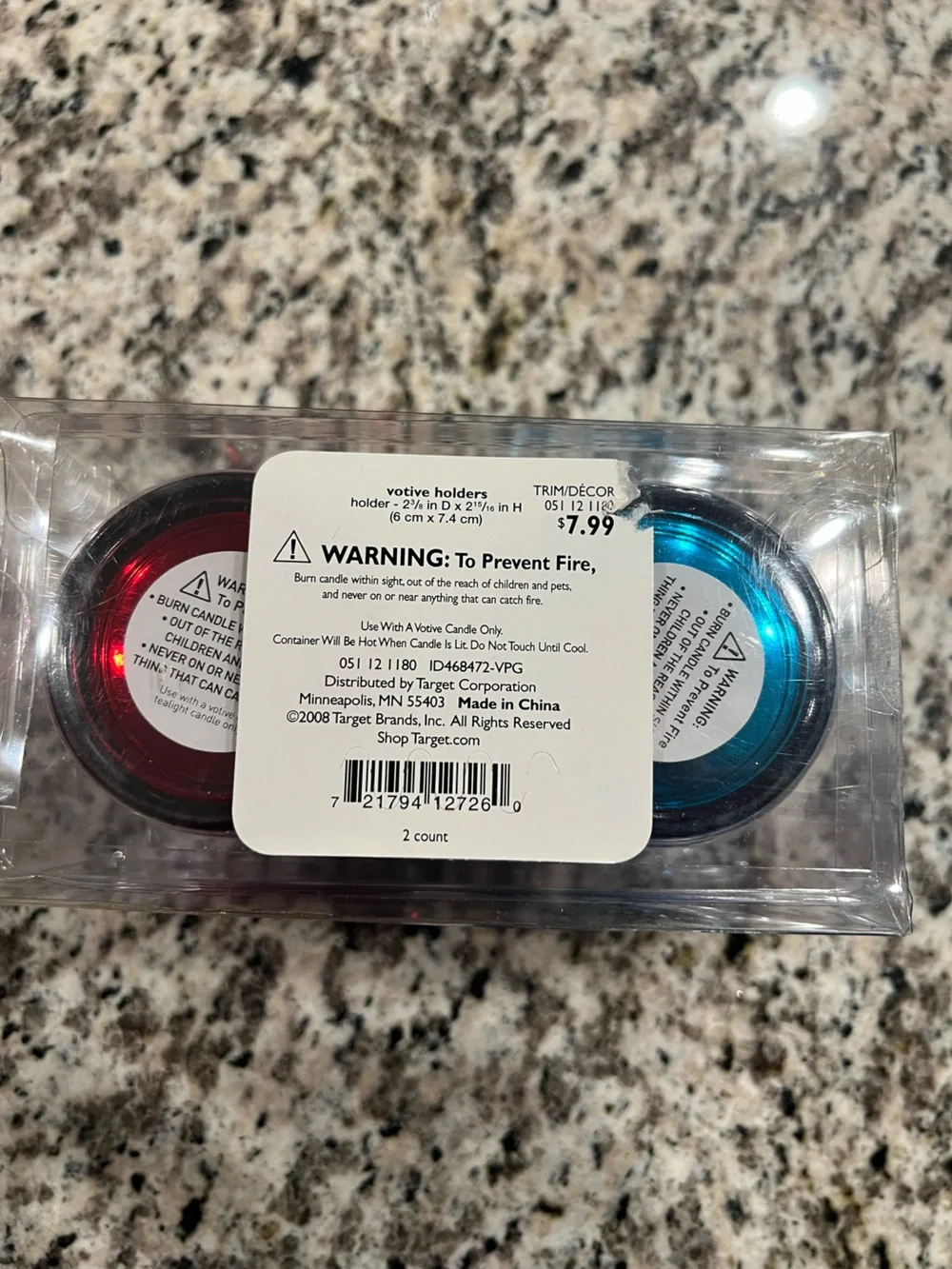 Christmas Tealight Holders Set - Red & Blue